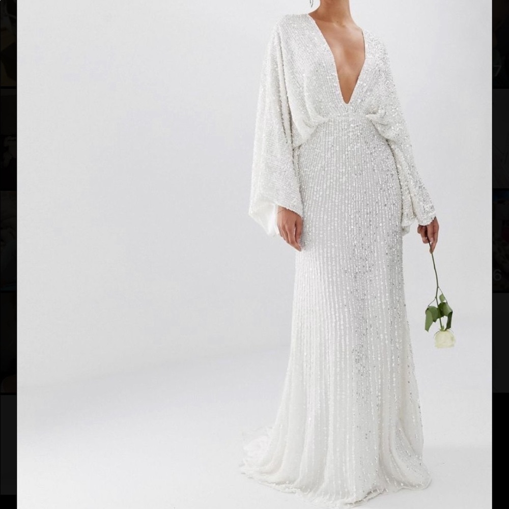 ASOS EDITION Ciara sequin kimono sleeve wedding dress